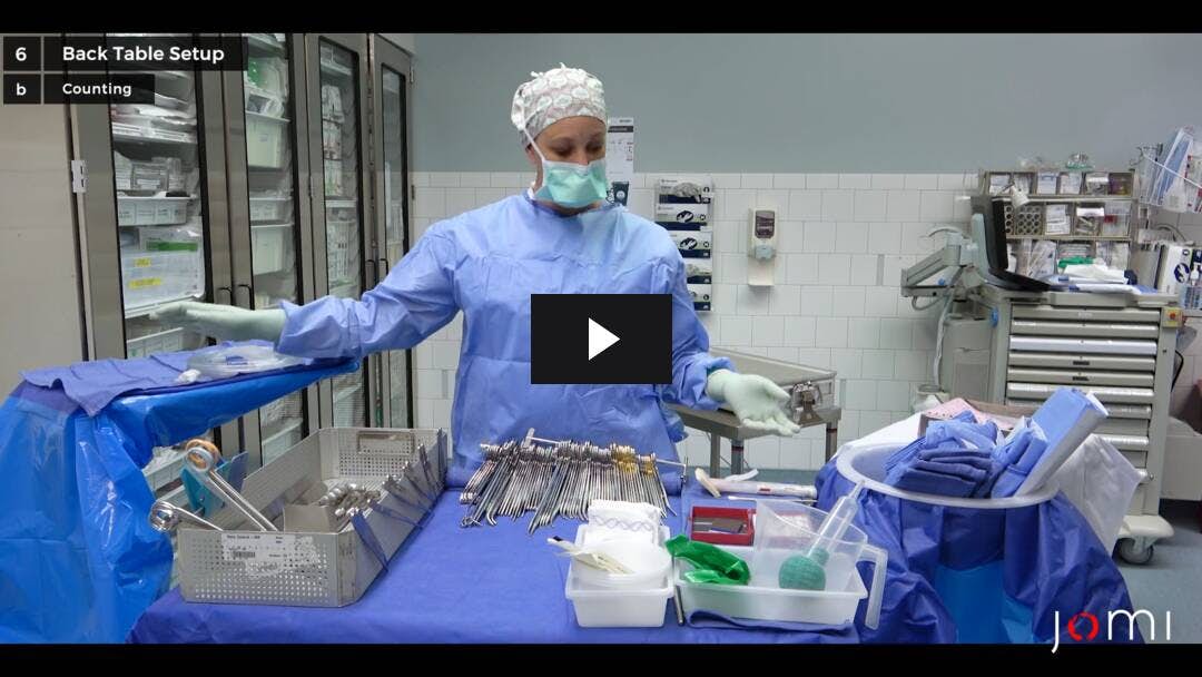 Video preload image for Surgical Technologist Prepares the OR for a Case